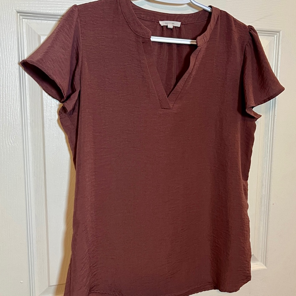 Maurices Burgundy V-Neck Blouse